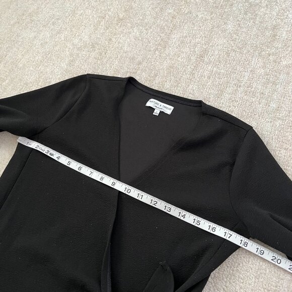 Madewell Texture and Thread Crepe Black Wrap Blouse Top S - Picture 6 of 11